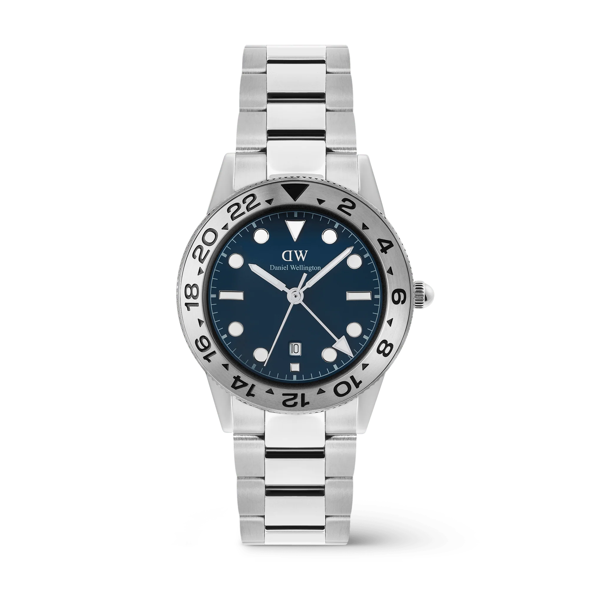 Iconic Gmt Link Brushed Bezel Silver
