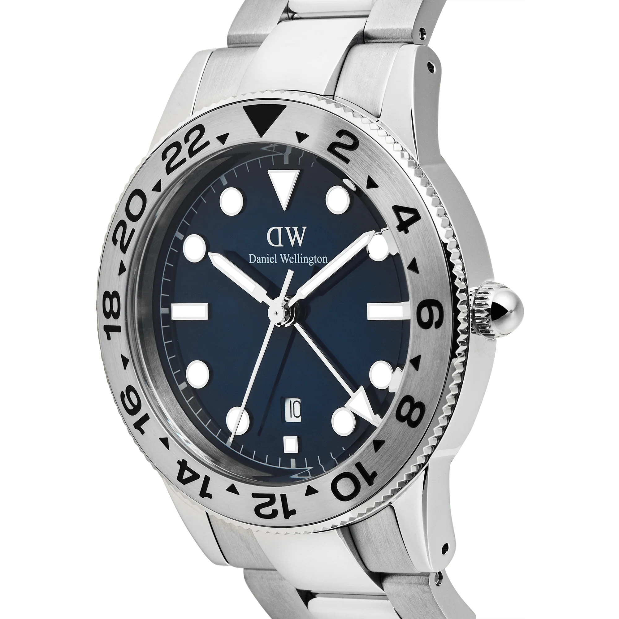 Iconic Gmt Link Brushed Bezel Silver
