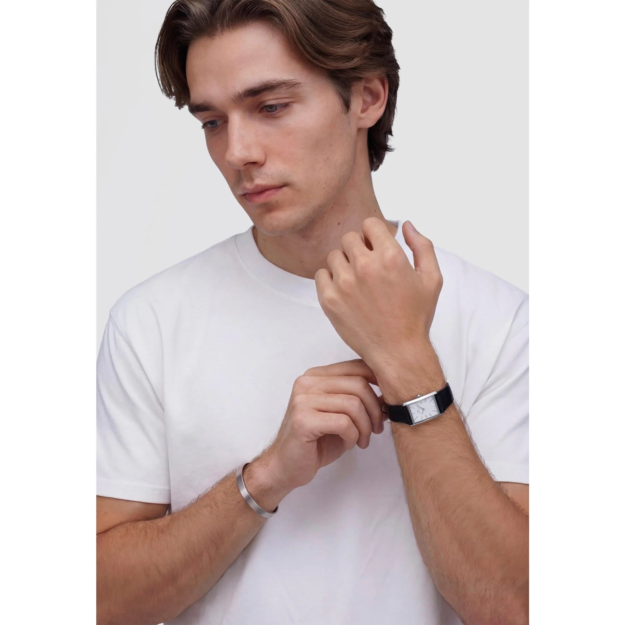 Bound Black Crocodile Guilloche Silver