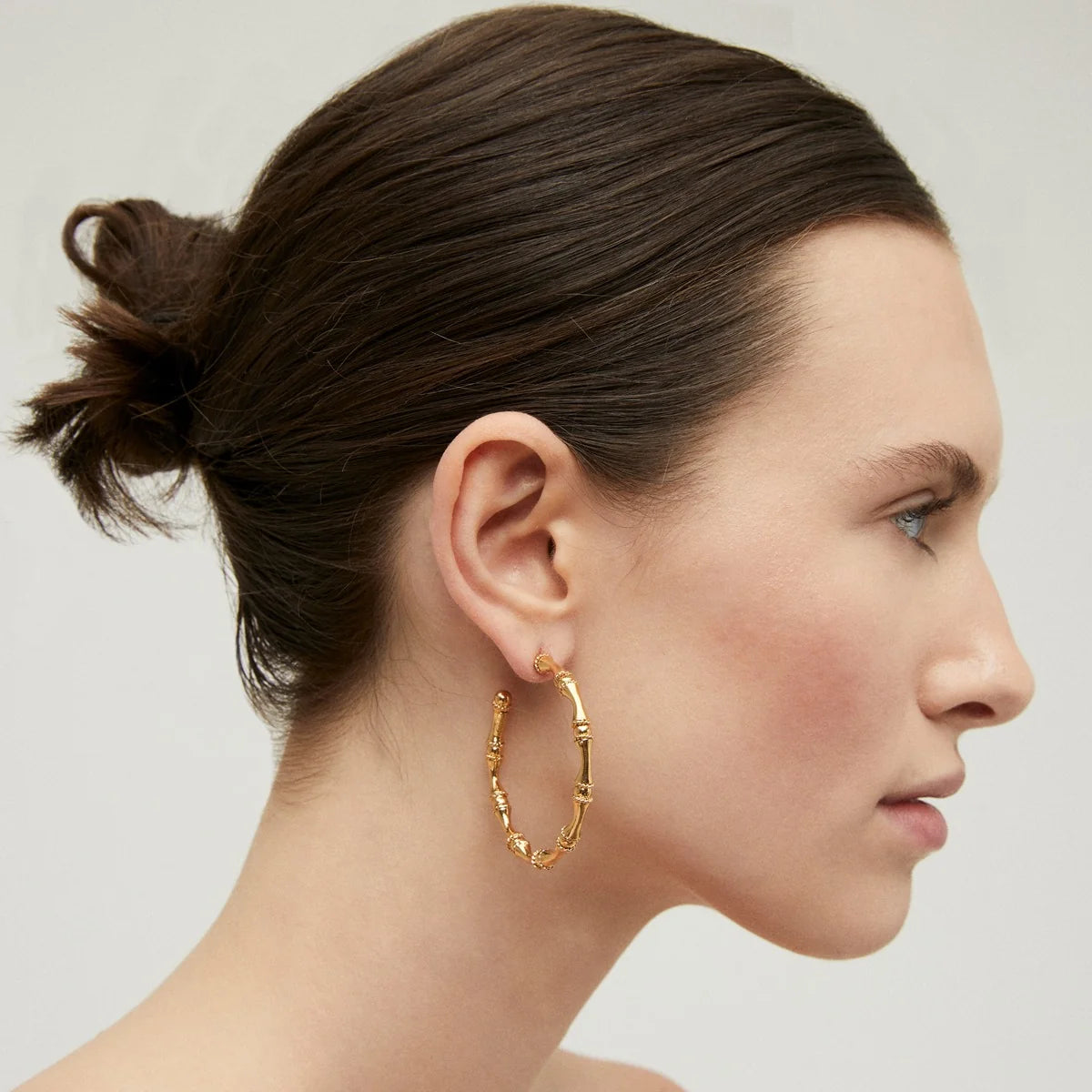 Bambou Gold-Plated Hoop Earrings