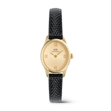 Load image into Gallery viewer, Ophelia Mini Black Lizard Unitone Guilloché Gold
