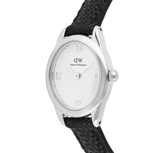Load image into Gallery viewer, Ophelia Mini Black Lizard White Guilloché Silver
