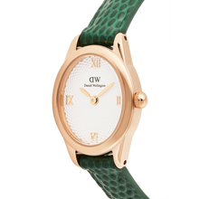 Load image into Gallery viewer, Ophelia Mini Green Lizard White Guilloché Rose Gold
