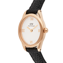 Load image into Gallery viewer, Ophelia Mini Black Lizard White Guilloché Rose Gold
