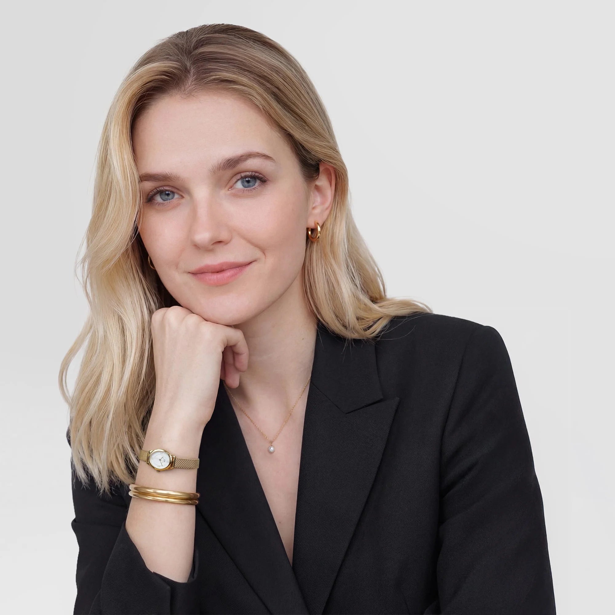 Ophelia Mini Mesh White Gold