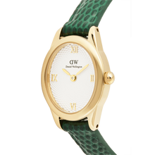 Load image into Gallery viewer, Ophelia Mini Green Lizard White Guilloché Gold
