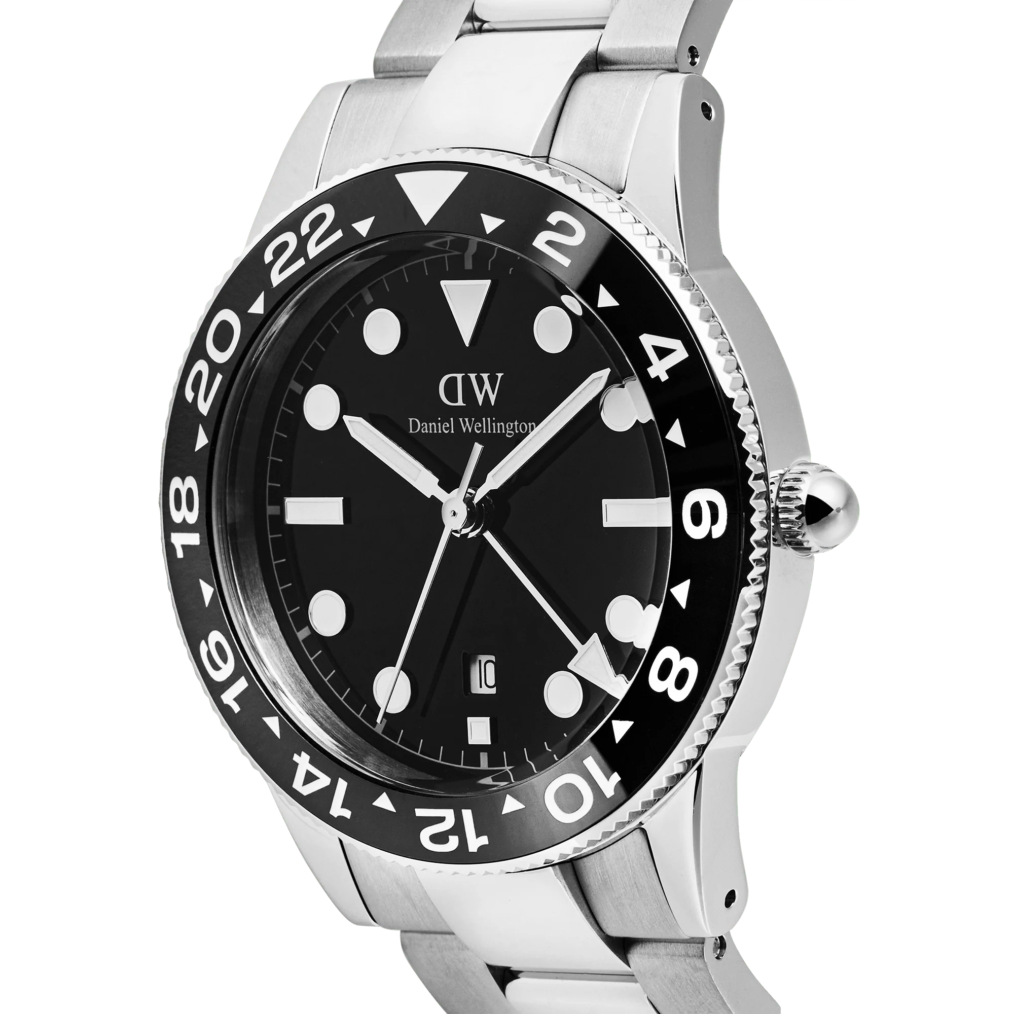 Iconic Gmt Link Black Ceramic Bezel Silver