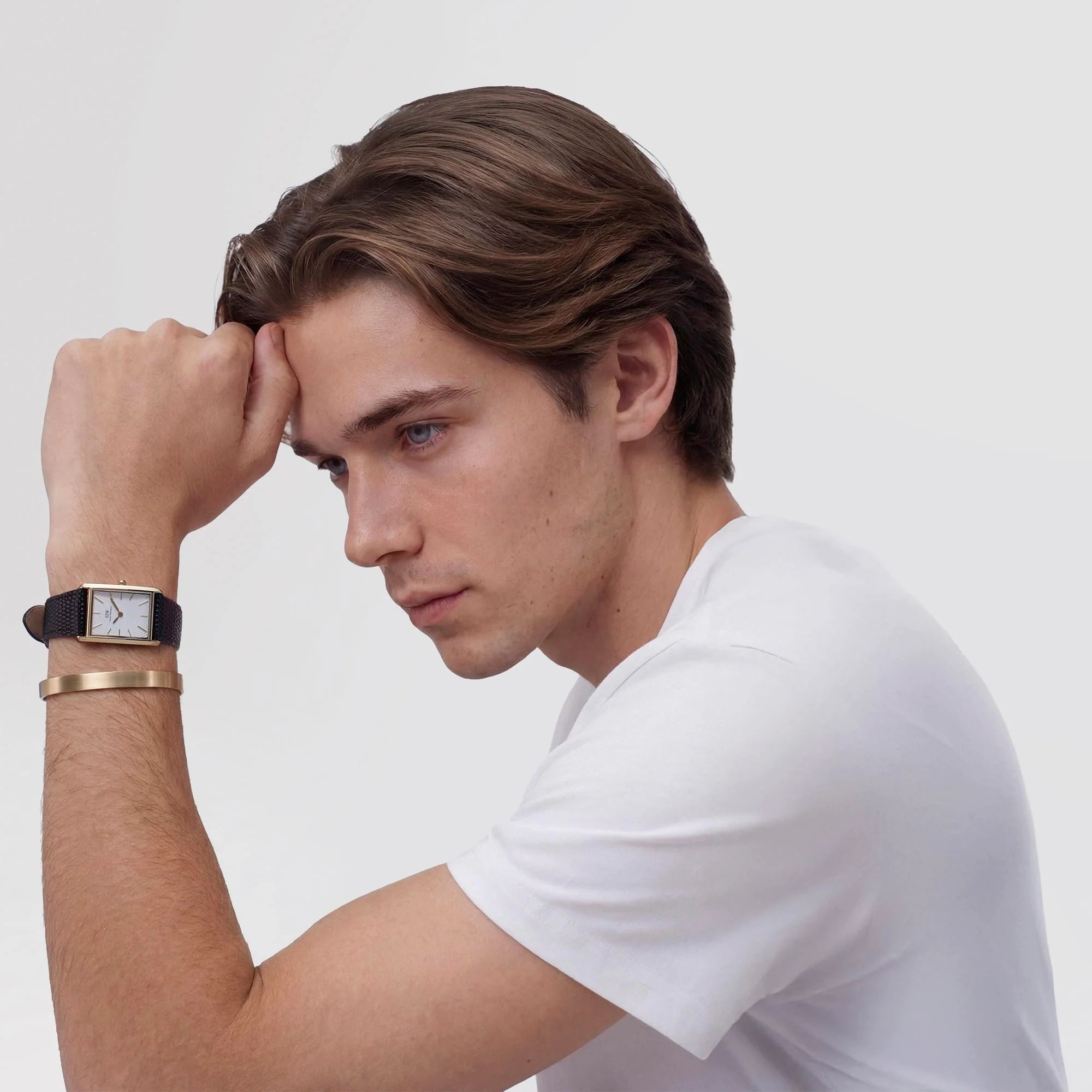 Bound Black Lizard Guilloche Gold