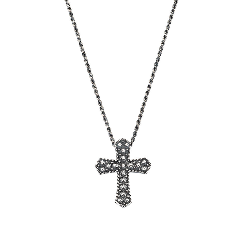 Burnished Cross Necklace
